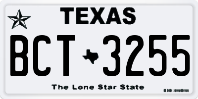 TX license plate BCT3255