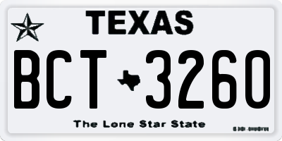 TX license plate BCT3260