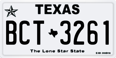 TX license plate BCT3261