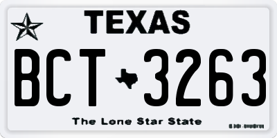 TX license plate BCT3263