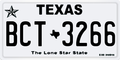 TX license plate BCT3266