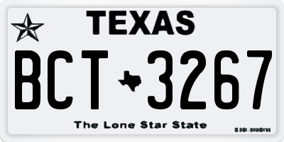 TX license plate BCT3267