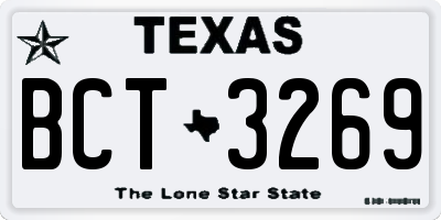 TX license plate BCT3269
