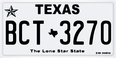 TX license plate BCT3270