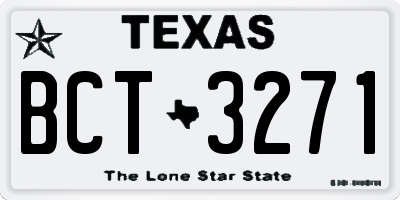 TX license plate BCT3271