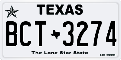 TX license plate BCT3274