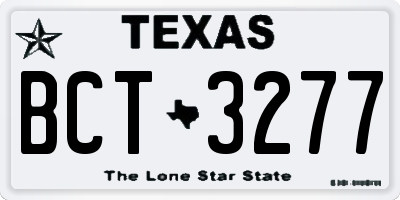 TX license plate BCT3277