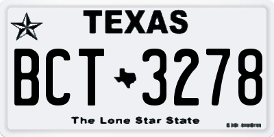 TX license plate BCT3278