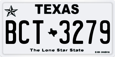 TX license plate BCT3279