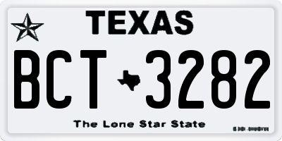TX license plate BCT3282