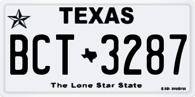 TX license plate BCT3287