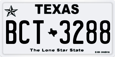 TX license plate BCT3288