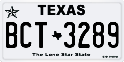 TX license plate BCT3289