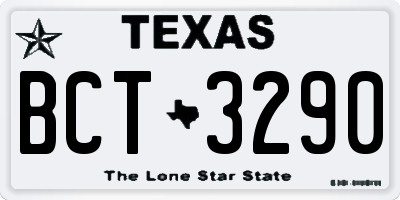 TX license plate BCT3290