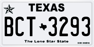 TX license plate BCT3293