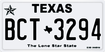 TX license plate BCT3294