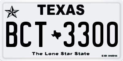 TX license plate BCT3300