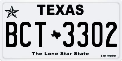 TX license plate BCT3302