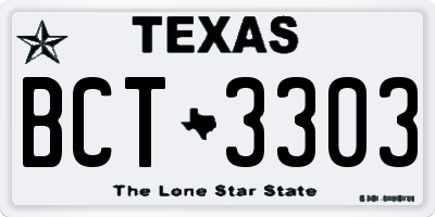 TX license plate BCT3303