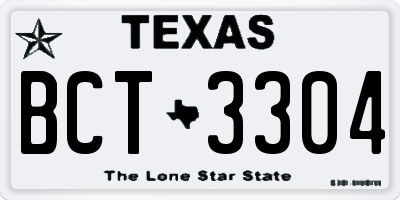 TX license plate BCT3304