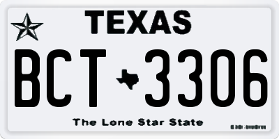 TX license plate BCT3306