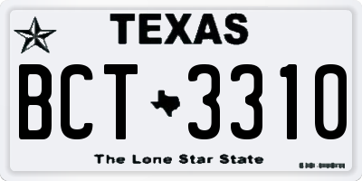 TX license plate BCT3310