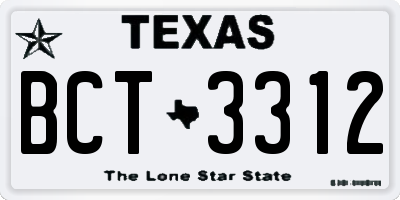 TX license plate BCT3312