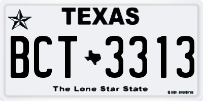 TX license plate BCT3313