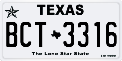 TX license plate BCT3316