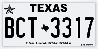 TX license plate BCT3317