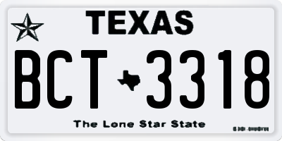 TX license plate BCT3318