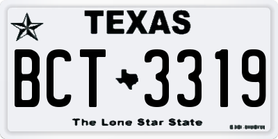 TX license plate BCT3319