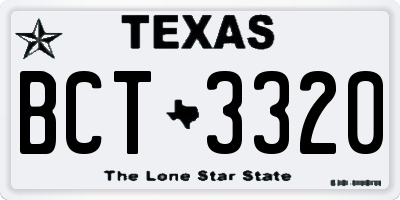 TX license plate BCT3320