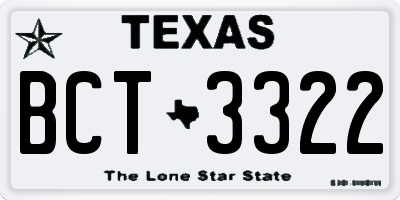 TX license plate BCT3322