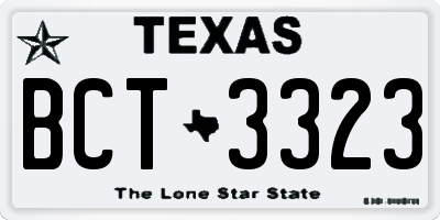TX license plate BCT3323