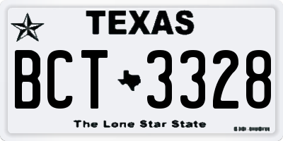 TX license plate BCT3328