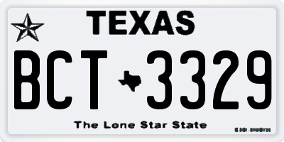 TX license plate BCT3329