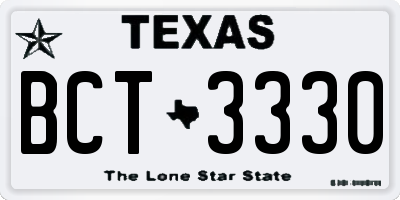 TX license plate BCT3330