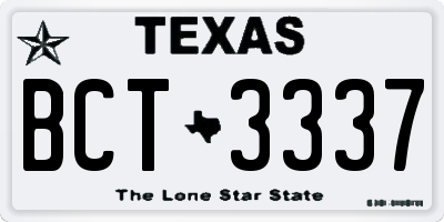TX license plate BCT3337