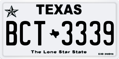 TX license plate BCT3339