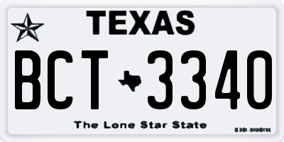 TX license plate BCT3340