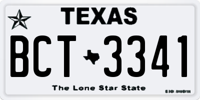 TX license plate BCT3341