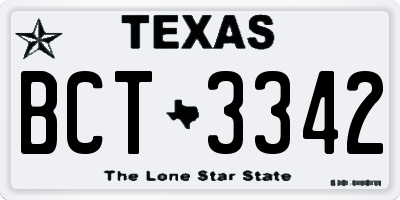 TX license plate BCT3342