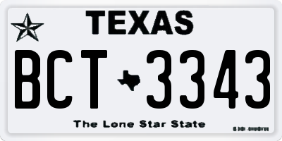 TX license plate BCT3343