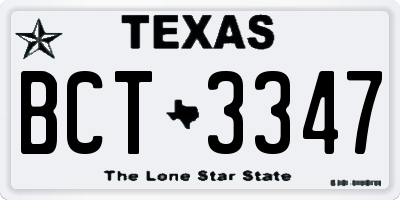 TX license plate BCT3347