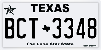 TX license plate BCT3348