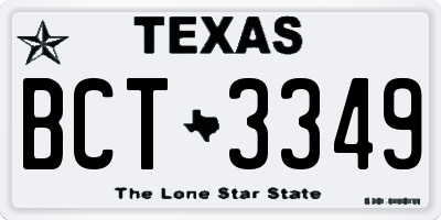 TX license plate BCT3349