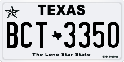 TX license plate BCT3350