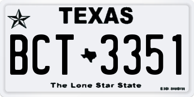 TX license plate BCT3351