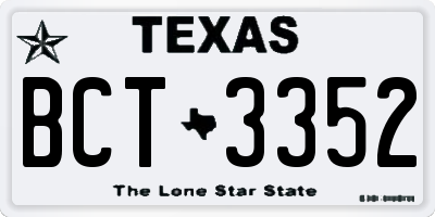 TX license plate BCT3352